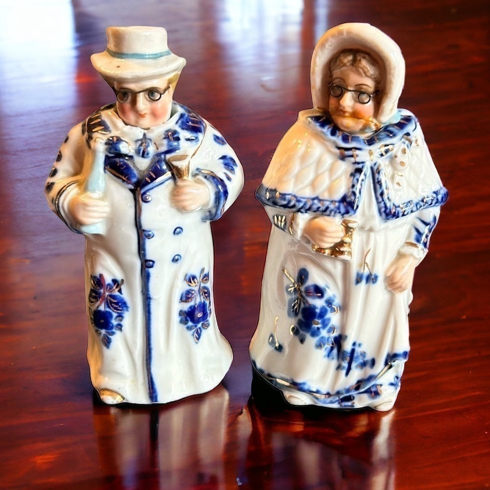 Antique German Porcelain Bisque Pair of Nodder Figurines Circa 1875